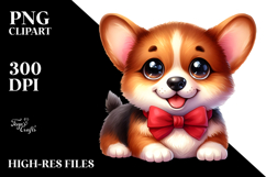 Happy Cartoon Pembroke Welsh Corgi PNG Product Image 2