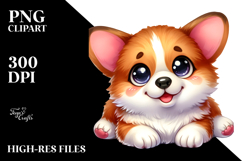 Watercolor Cute Pembroke Welsh Corgi PNG Product Image 2