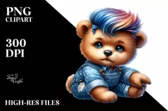 Cute Vibrant Baby Bear PNG Product Image 1