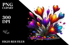 Wooden Stained Crocus | Sublimation | Clipart Product Image 1