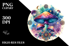 Vibrant Magical Celestial Mushroom Tarot PNG Product Image 2