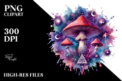 Vibrant Magical Celestial Mushroom Tarot PNG Product Image 2