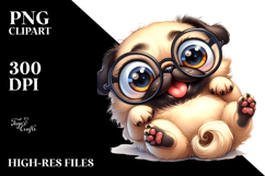 Cute Cartoon Pug PNG Product Image 2