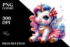 colorful baby unicorn in Swing Dancer&#039;s Outfit, Sublimation Product Image 3