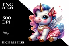 colorful baby unicorn in Swing Dancer's Outfit, Sublimation Product Image 3