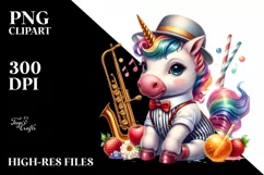 colorful baby unicorn in Swing Dancer's Outfit, Sublimation Product Image 3