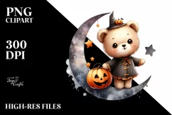 Cute Halloween Baby Bear PNG Product Image 3