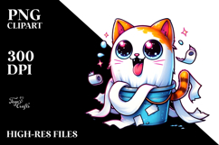 Cat Ghost with Whiskers PNG Product Image 2
