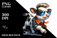 Cute Vibrant Baby Cow PNG Product Image 3