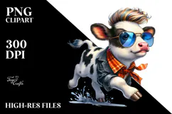 Cute Vibrant Baby Cow PNG Product Image 2