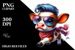 Cute Vibrant Baby Cow PNG Product Image 3