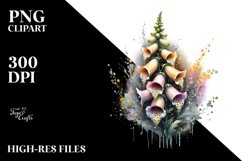 Abstract Artistic Foxglove Shiny Sublimation Clipart Product Image 3
