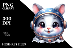 Cute Baby Rabbit with Astronaut Helmet PNG Product Image 2