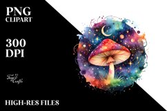 Magical Celestial Mushroom | Sublimation | Clipart Product Image 1