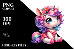 Dressed Baby Unicorn, PNG Product Image 2