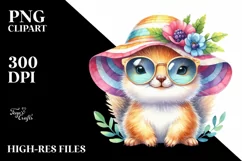 Colorful Baby Squirrel with Sunglasses Clipart Product Image 1