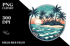 Vintage Beach Island Clipart Tshirt, 20 oz Tumbler Product Image 2
