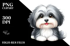 Happy Cute Havanese Dog PNG Product Image 2