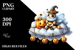 Bee Dressed for Halloween, Watercolor PNG Product Image 2