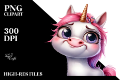 Expressive Unicorn with Big Eyes PNG Product Image 2