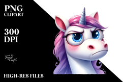 Expressive Unicorn with Big Eyes PNG Product Image 2