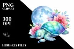 Baby Turtle with Flowers | Sublimation | Clipart Product Image 3