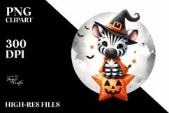 Cute Halloween Baby Zebra PNG Product Image 1