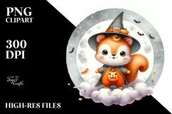 Cute Halloween Baby Squirrel PNG Product Image 1
