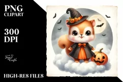 Cute Halloween Baby Squirrel PNG Product Image 1