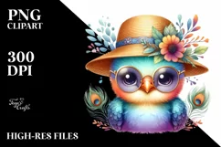 Colorful Baby Peacock Sun Clipart Product Image 1