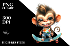 Cute Baby Monkey Punk PNG Product Image 2