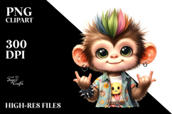 Cute Baby Monkey Punk PNG Product Image 2