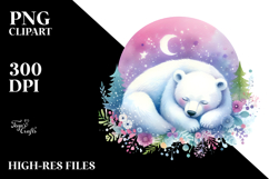 Sleeping Polar Bear | Sublimation | Clipart Product Image 2