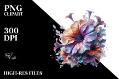 Abstract Shiny Petunia Splash | Clipart Product Image 1