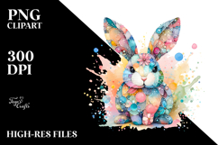 Colorful Pastel Bunny, PNG Product Image 2