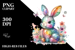 Colorful Pastel Bunny, PNG Product Image 2