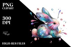 Colorful Pastel Bunny, PNG Product Image 2