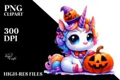 Simple Vibrant Baby Unicorn in Halloween Style Product Image 2