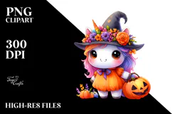 Simple Vibrant Baby Unicorn in Halloween Style Product Image 2