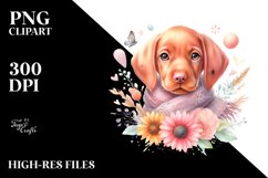Cute Vizsla Watercolor Clipart Product Image 1