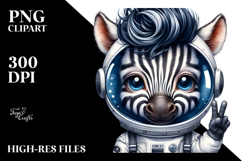 Cute Zebra Astronaut PNG Product Image 2