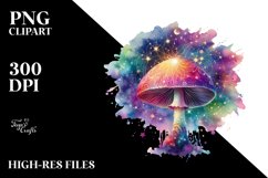 Colorful Magical Mushroom Splash Clipart Product Image 3