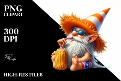 Gnome Beach Wear Orange Hat | Sublimation | Clipart Product Image 3