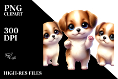 Cute Baby Puppy with Big Eyes Clipart Product Image 2