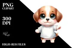 Cute Baby Puppy with Big Eyes Clipart Product Image 2