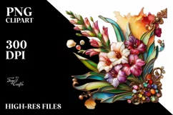 Watercolor Luxury Flower Splash Clipart Product Image 1