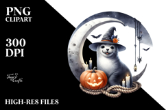 Seal Dressed for Halloween, Watercolor PNG Product Image 2