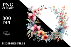 Colorful Floral Frame PNG Product Image 2