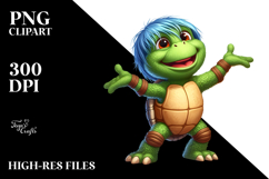 Goofy Cartoon Turtle PNG Product Image 2