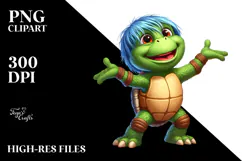 Goofy Cartoon Turtle PNG Product Image 2